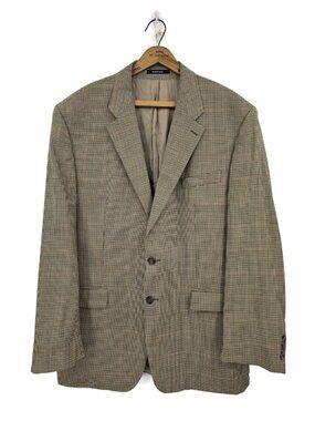 Polo University by Ralph Lauren Houndstooth Blazer Mens 46L Wool Sportscoat